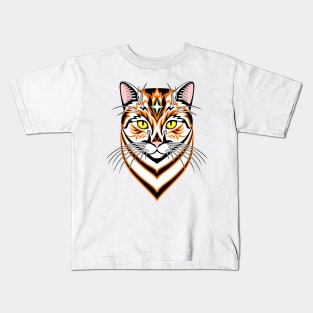 Abstract cat head. Kids T-Shirt